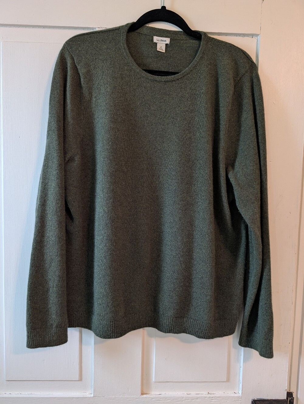 L.L. Bean 100% Cashmere Crew Neck Hunter Green Sweater 2X
